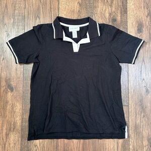 Y2K Sport Savvy Black Polo with White Trim